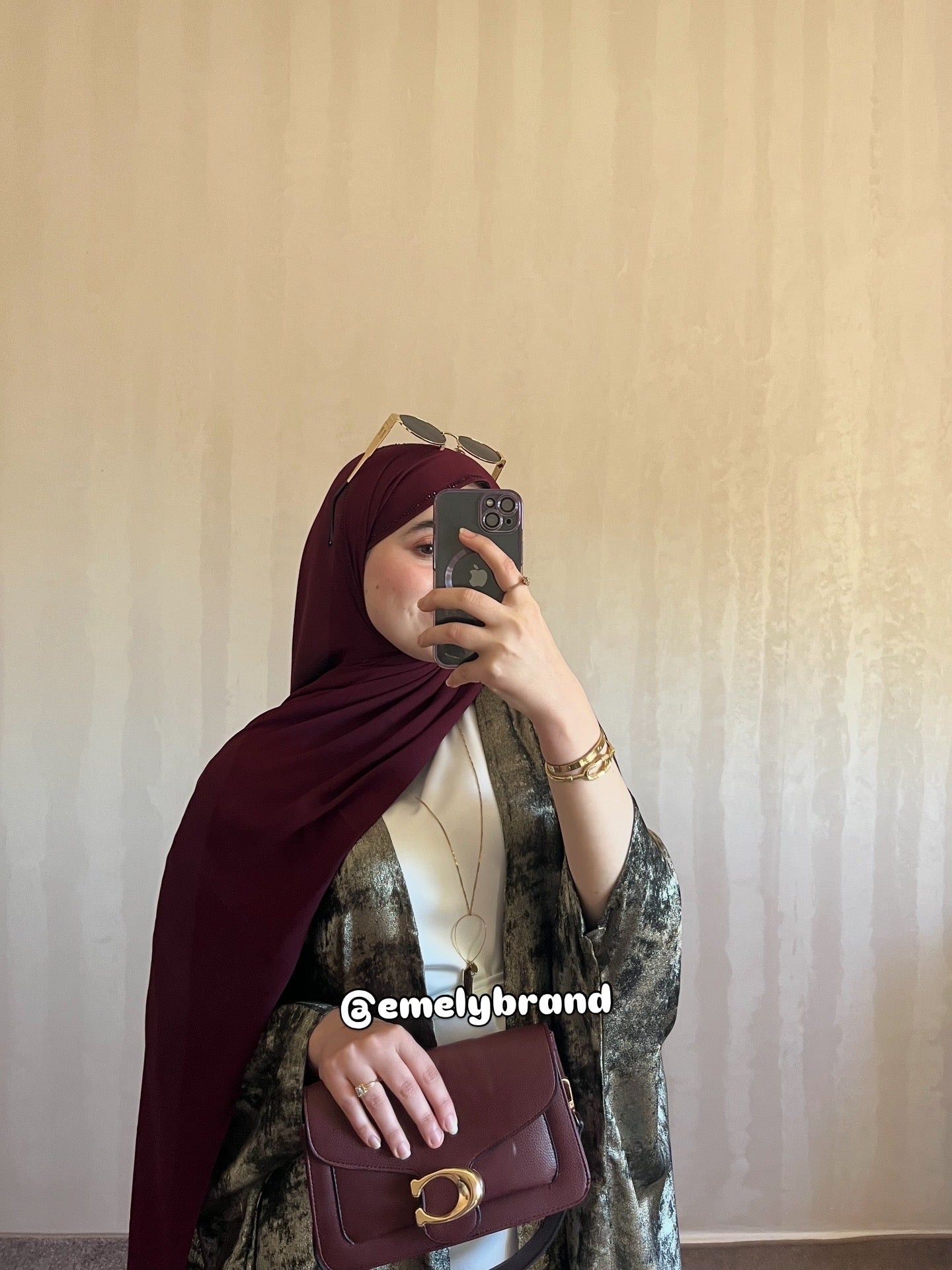 Ensemble EMELY – Abaya 3 Pièces Haut de Gamme