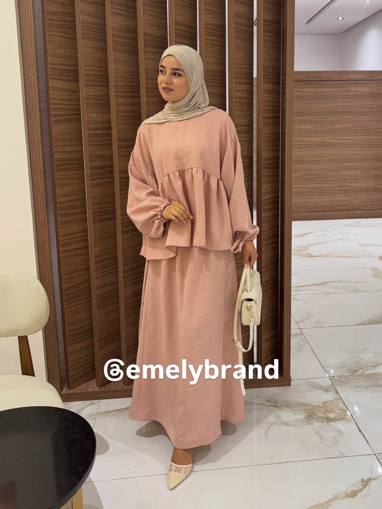 Ensemble EMELY en Lin 2 Pièces Femme – Jupe Longue & Haut Ample | EMELY