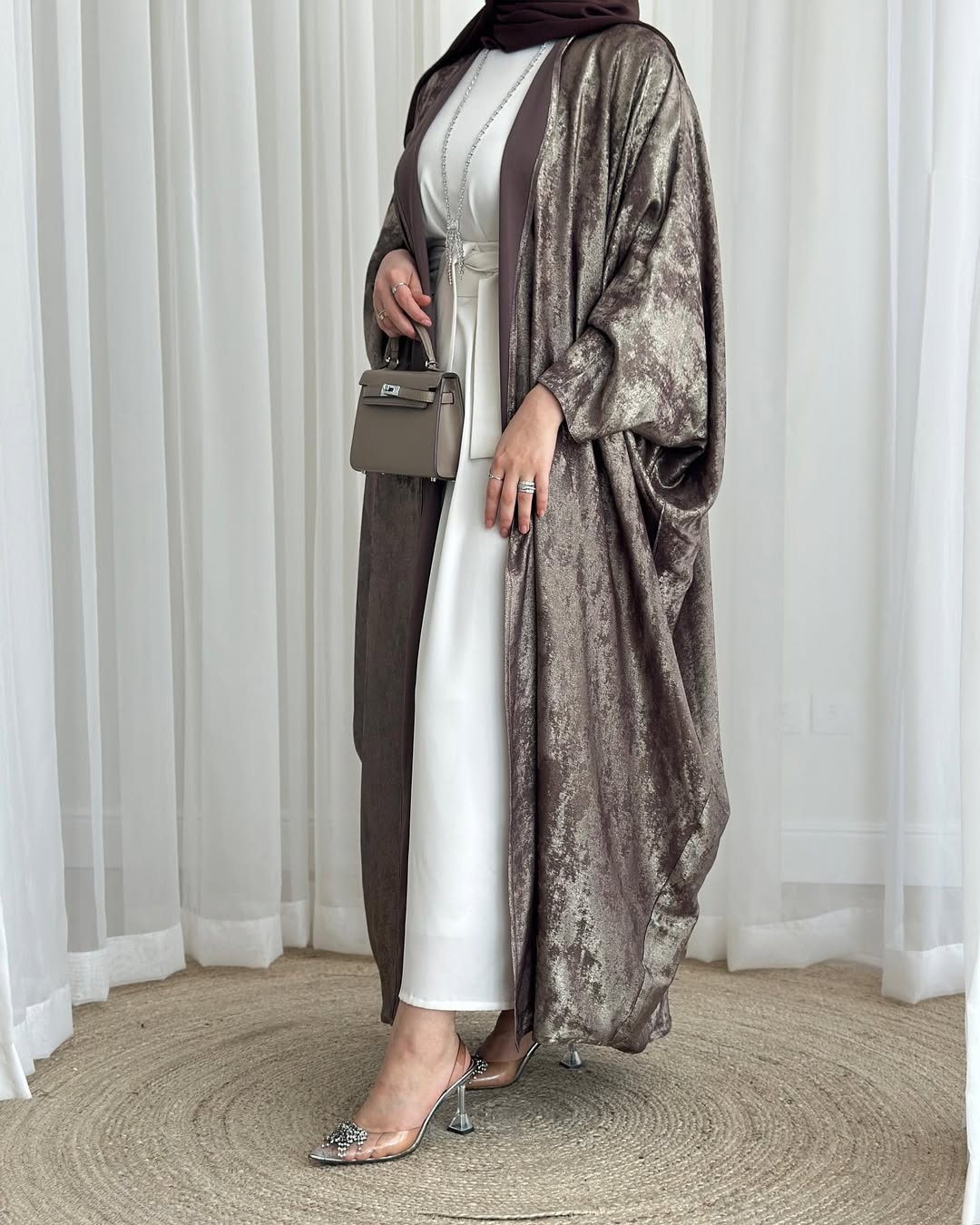 Ensemble EMELY – Abaya 3 Pièces Haut de Gamme