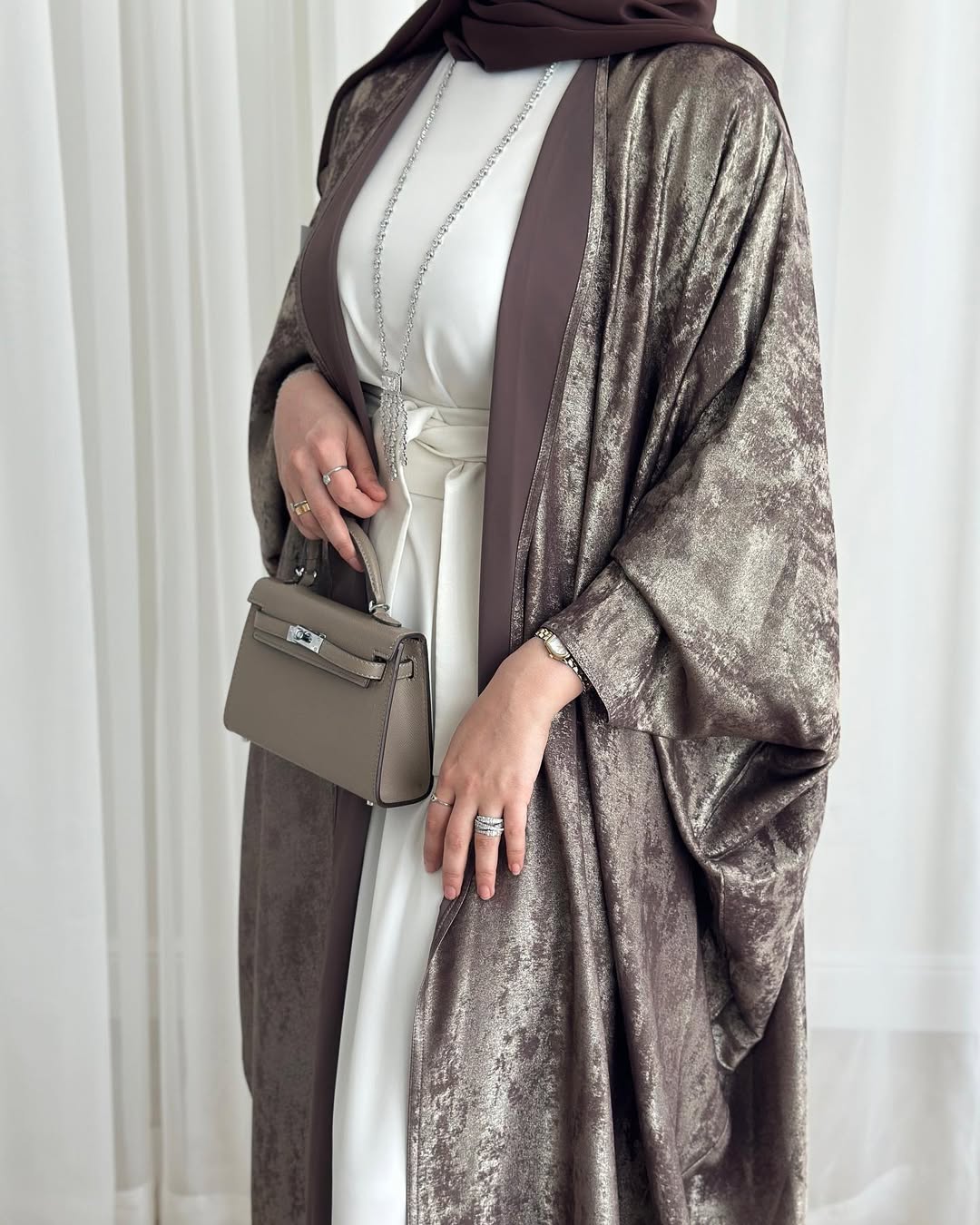 Ensemble EMELY – Abaya 3 Pièces Haut de Gamme