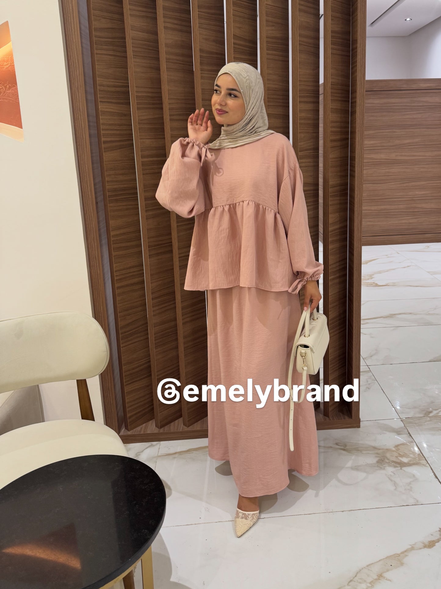 Ensemble EMELY en Lin 2 Pièces Femme – Jupe Longue & Haut Ample | EMELY