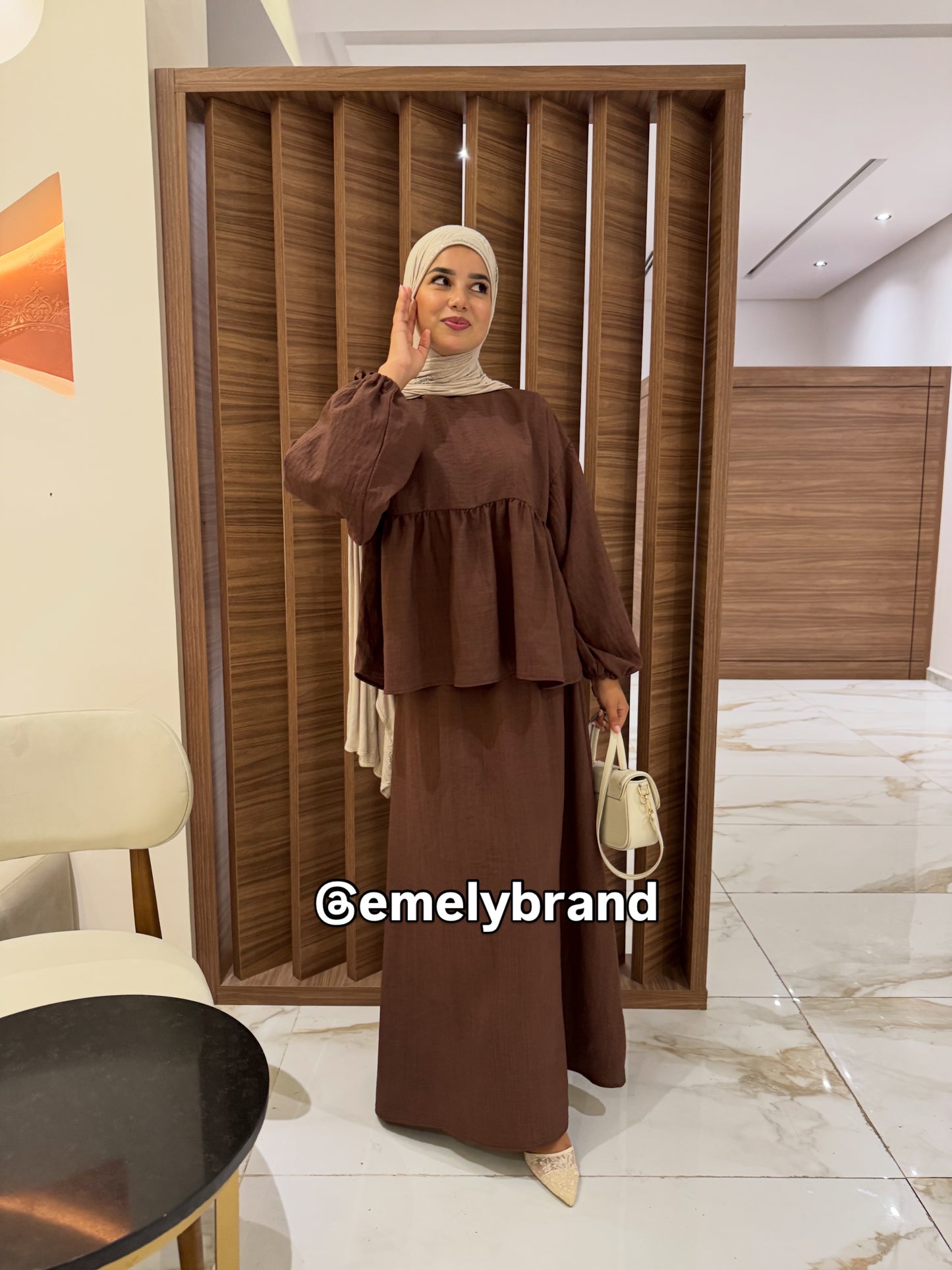 Ensemble EMELY en Lin 2 Pièces Femme – Jupe Longue & Haut Ample | EMELY