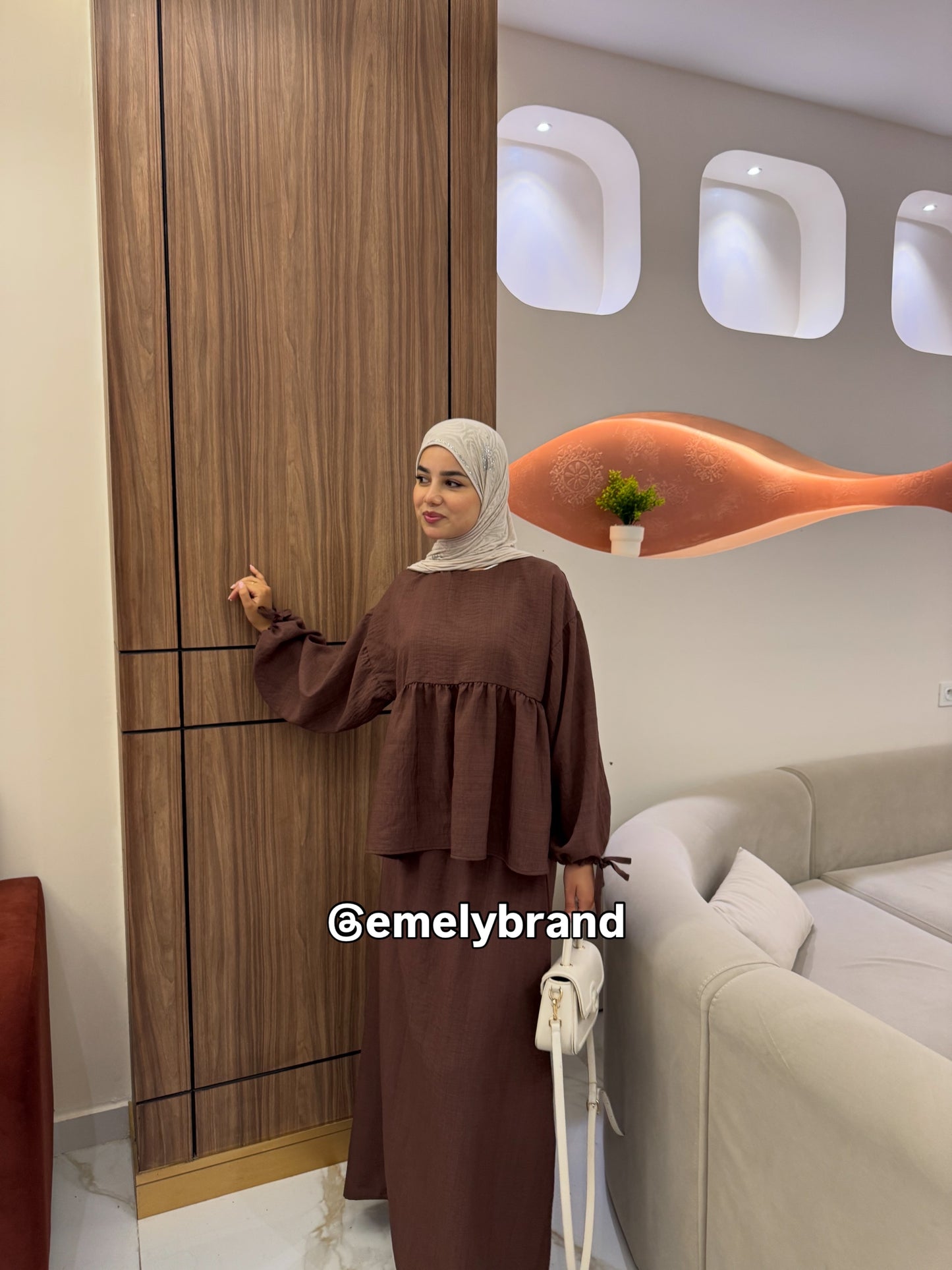 Ensemble EMELY en Lin 2 Pièces Femme – Jupe Longue & Haut Ample | EMELY