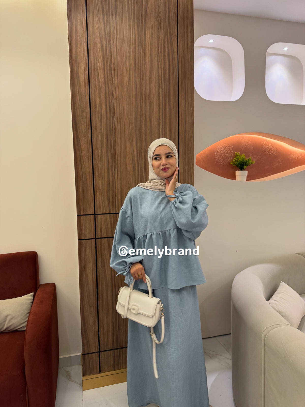 Ensemble EMELY en Lin 2 Pièces Femme – Jupe Longue & Haut Ample | EMELY