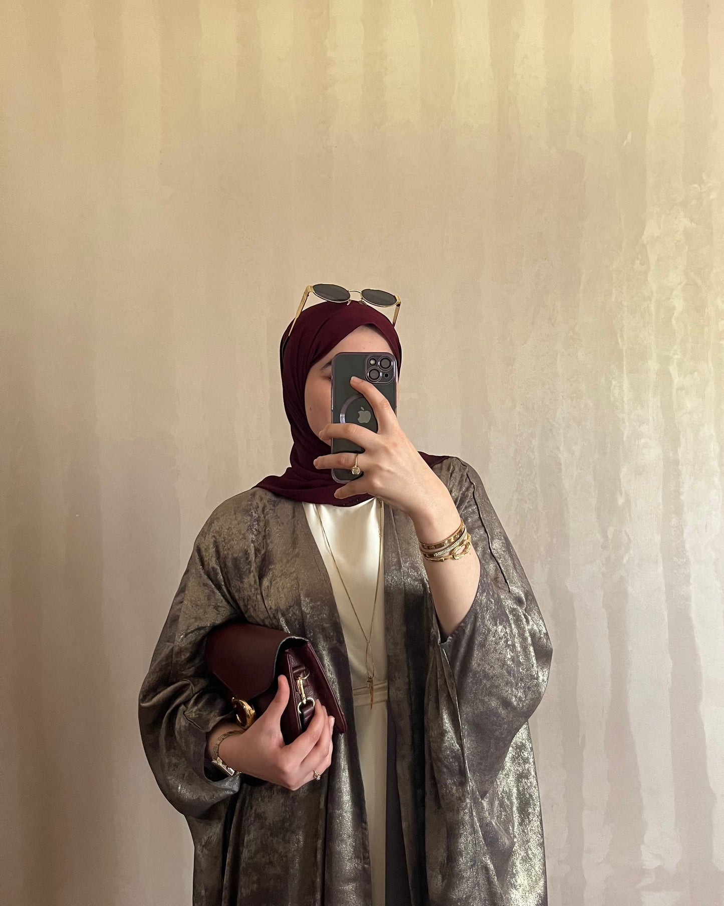 Ensemble EMELY – Abaya 3 Pièces Haut de Gamme