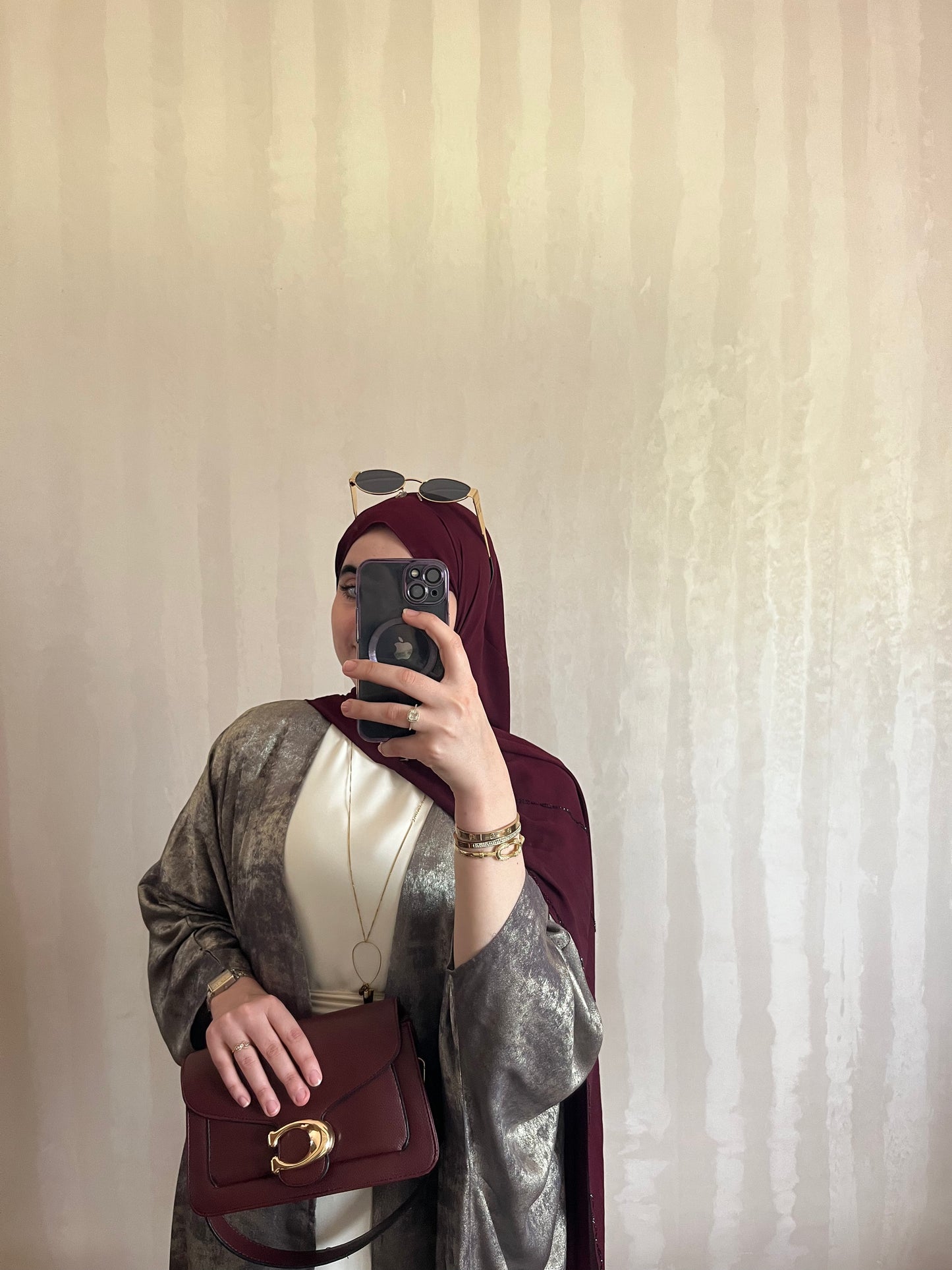 Ensemble EMELY – Abaya 3 Pièces Haut de Gamme